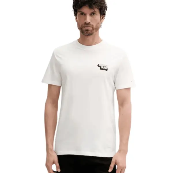 Tommy Hilfiger - Ανδρικό T-Shirt Stack Logo Tee C Neck Slim Fit DM0DM21539-YBL Λευκό