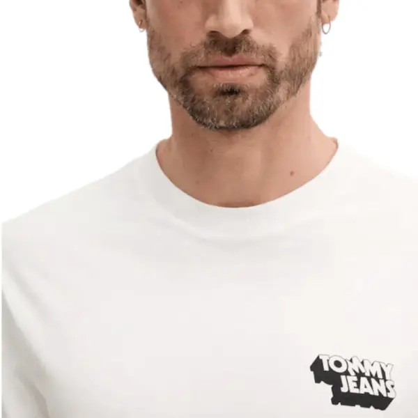 Tommy Hilfiger - Ανδρικό T-Shirt Stack Logo Tee C Neck Slim Fit DM0DM21539-YBL Λευκό DM0DM21539-YBL
