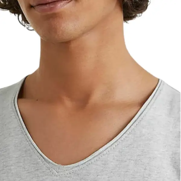 Tommy Hilfiger - Ανδρικό T-Shirt Tjm Jaspe Slim Fit DM0DM09587-P01 Γκρι Ανοιχτό DM0DM09587-P01