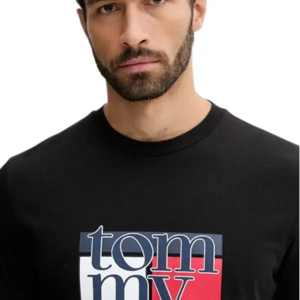 Tommy Hilfiger - Ανδρικό T-shirt Th Casual DM0DM21977-BDS Μαύρο DM0DM21977-BDS