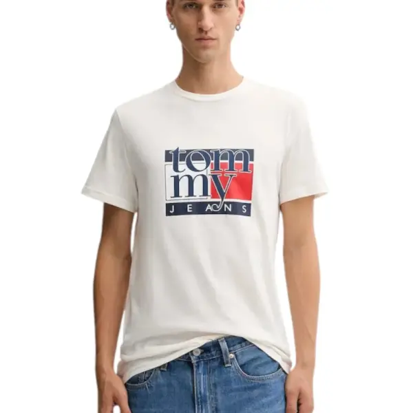 Tommy Hilfiger - Ανδρικό T-shirt Th Casual DM0DM21977-YBH Εκρού