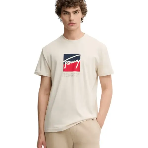 Tommy Hilfiger - Ανδρικό T-shirt Tjm Reg Rwb Dna Tee Dark DM0DM21940-ACH Μπεζ