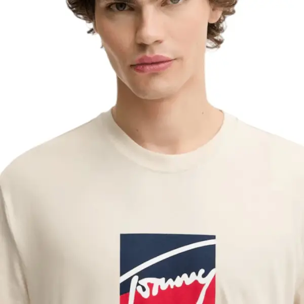 Tommy Hilfiger - Ανδρικό T-shirt Tjm Reg Rwb Dna Tee Dark DM0DM21940-ACH Μπεζ DM0DM21940-ACH