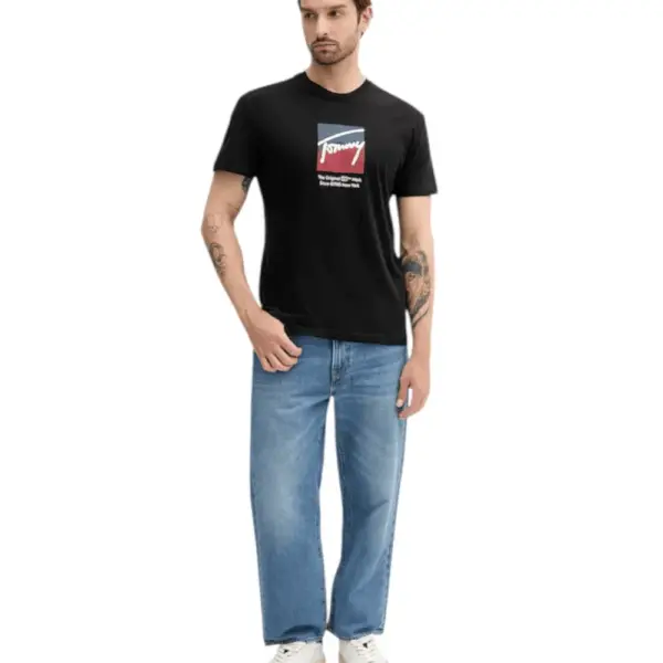 Tommy Hilfiger - Ανδρικό T-shirt Tjm Reg Rwb Dna Tee Dark DM0DM21940-BDS Μαύρο DM0DM21940-BDS