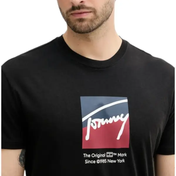Tommy Hilfiger - Ανδρικό T-shirt Tjm Reg Rwb Dna Tee Dark DM0DM21940-BDS Μαύρο DM0DM21940-BDS