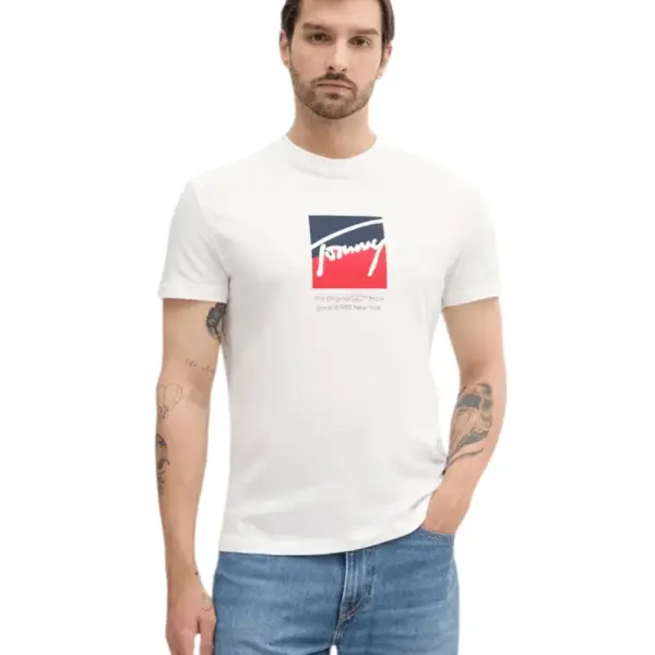 Tommy Hilfiger - Ανδρικό T-shirt Tjm Reg Rwb Dna Tee Dark DM0DM21940-YBL Λευκό