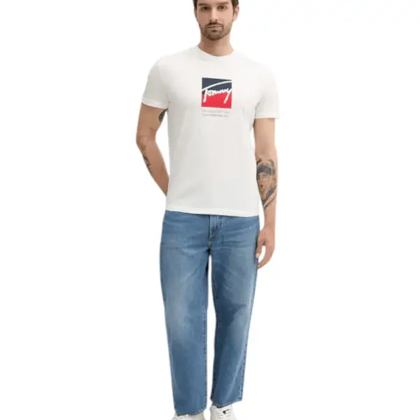 Tommy Hilfiger - Ανδρικό T-shirt Tjm Reg Rwb Dna Tee Dark DM0DM21940-YBL Λευκό DM0DM21940-YBL