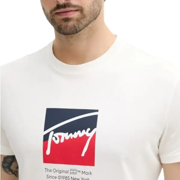 Tommy Hilfiger - Ανδρικό T-shirt Tjm Reg Rwb Dna Tee Dark DM0DM21940-YBL Λευκό DM0DM21940-YBL