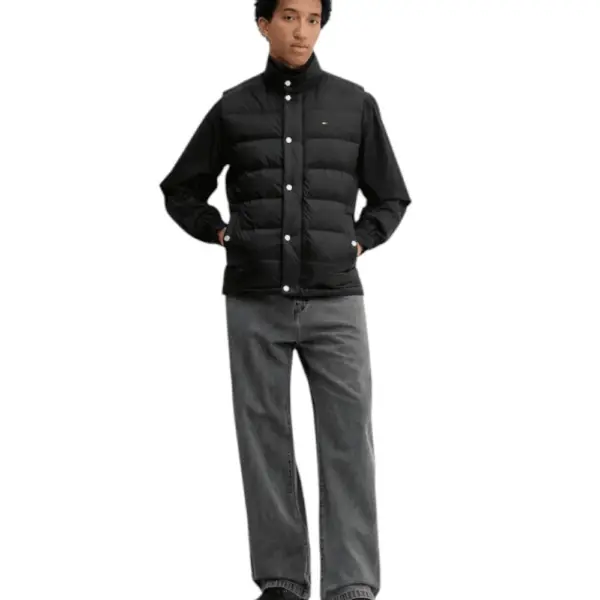 Tommy Hilfiger - Ανδρικό Αμάνικο Μπουφάν Gilet Padded Down Water Repellent DM0DM21777-BDS Μαύρο DM0DM21777-BDS