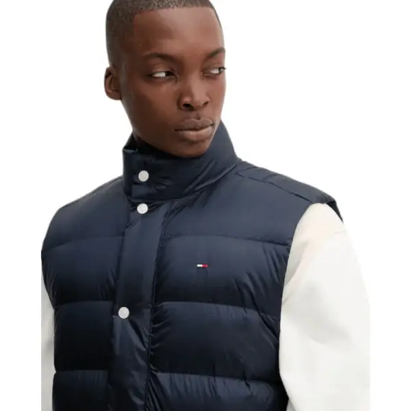 Tommy Hilfiger - Ανδρικό Αμάνικο Μπουφάν Gilet Padded Down Water Repellent DM0DM21777-C1G Μπλε Σκούρο DM0DM21777-C1G