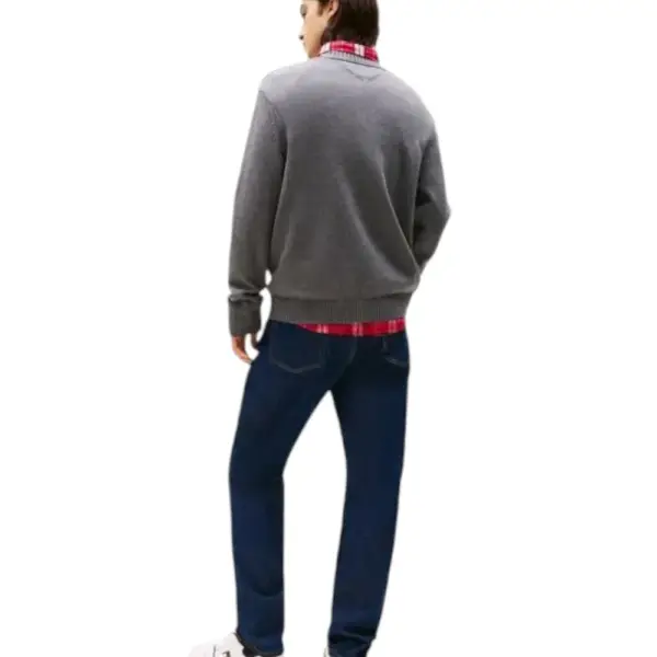 Tommy Hilfiger - Ανδρικό Πουλόβερ Melange Flag Regular Fit DM0DM22105-PU2 Γκρι DM0DM22105-PU2