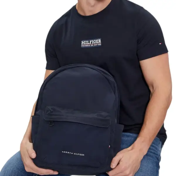 Tommy Hilfiger - Ανδρικό Σακίδιο Th Skyline Backpack AM0AM11788-DW6 Μπλε Σκούρο AM0AM11788-DW6