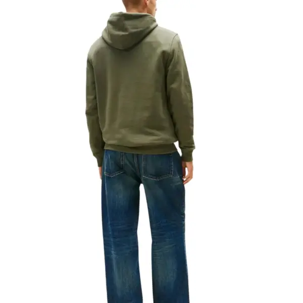 Tommy Hilfiger - Ανδρικό Φούτερ με Κουκούλα και Τσέπες Badge Regular Fit DM0DM20258-0H7 Χακί DM0DM20258-0H7