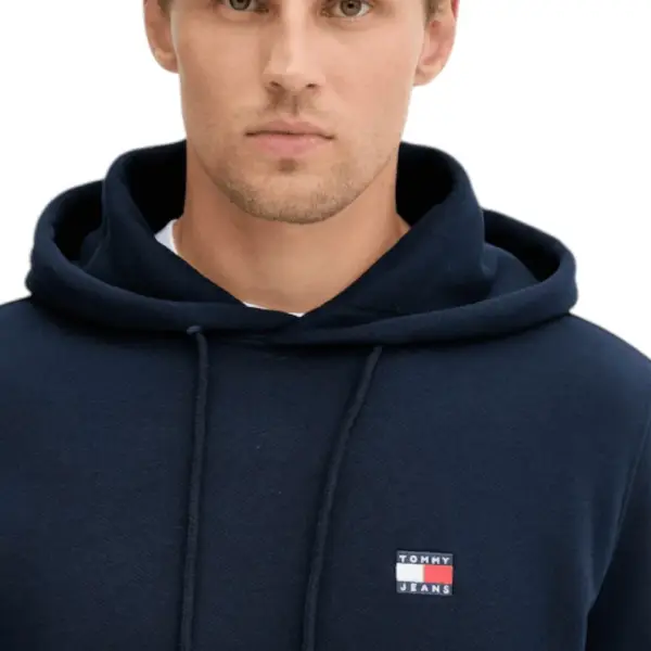 Tommy Hilfiger - Ανδρικό Φούτερ με Κουκούλα και Τσέπες Badge Regular Fit DM0DM20258-C1G Μπλε Σκούρο DM0DM20258-C1G