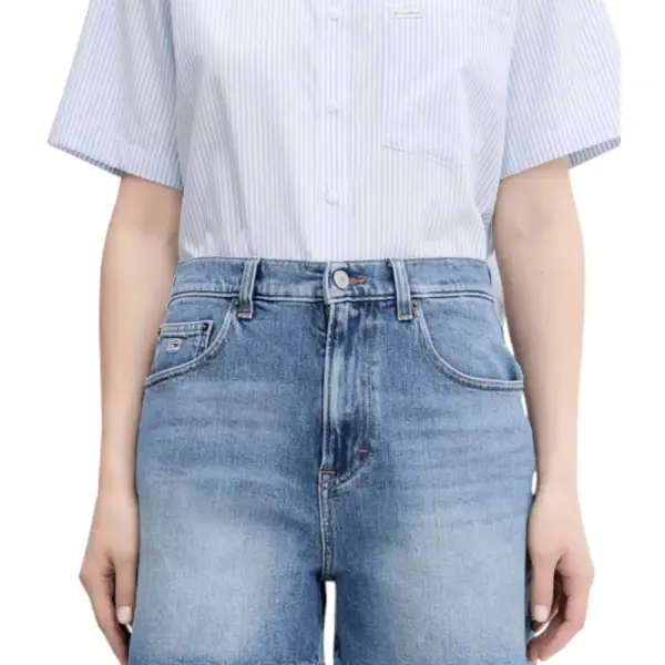 Tommy Hilfiger - Γυναικεία Βερμούδα - Σορτς Mom Fit DW0DW20092-1A5 Μπλε