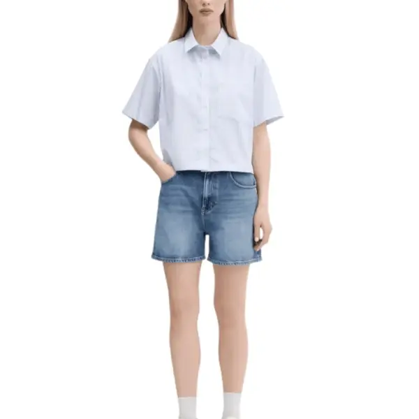 Tommy Hilfiger - Γυναικεία Βερμούδα - Σορτς Mom Fit DW0DW20092-1A5 Μπλε DW0DW20092-1A5