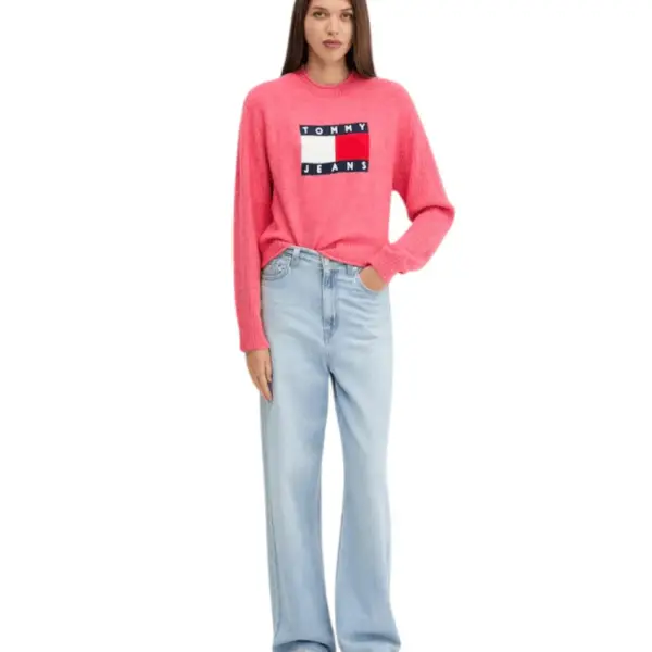 Tommy Hilfiger - Γυναικείο Πουλόβερ Flag Sweater Rib DW0DW21782-T09 Ροζ DW0DW21782-T09