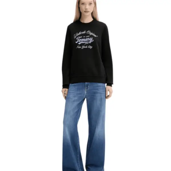 Tommy Hilfiger - Γυναικείο Φούτερ Essential Regular Fit DW0DW20942-BDS Μαύρο DW0DW20942-BDS