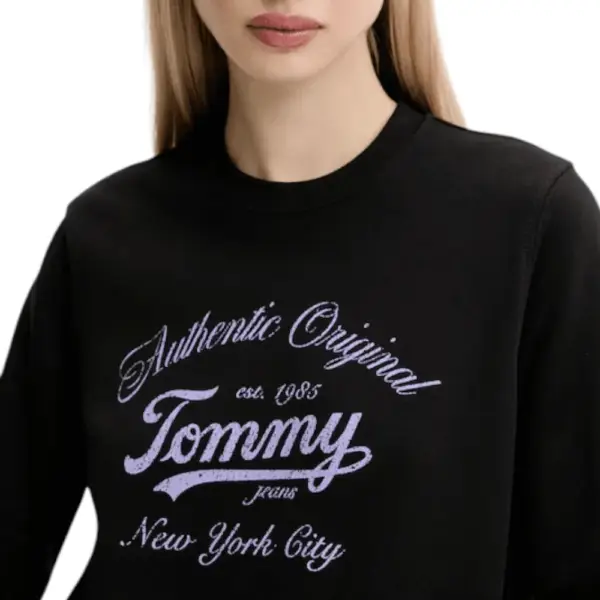 Tommy Hilfiger - Γυναικείο Φούτερ Essential Regular Fit DW0DW20942-BDS Μαύρο DW0DW20942-BDS