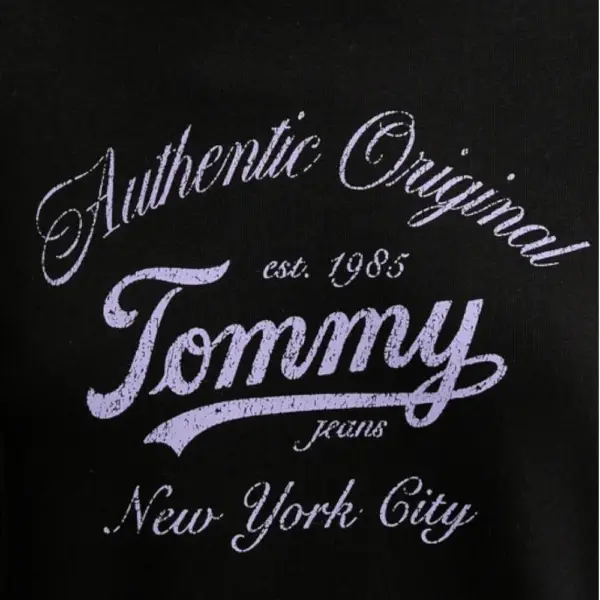 Tommy Hilfiger - Γυναικείο Φούτερ Essential Regular Fit DW0DW20942-BDS Μαύρο DW0DW20942-BDS