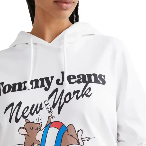 Tommy Hilfiger - Γυναικείο Φούτερ Hoodie TJW Reg Sportees Health Spa Hood DW0DW14874-YBR Λευκό DW0DW14874-YBR