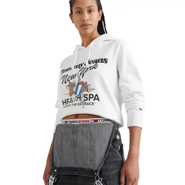 Tommy Hilfiger - Γυναικείο Φούτερ Hoodie TJW Reg Sportees Health Spa Hood DW0DW14874-YBR Λευκό