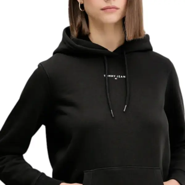 Tommy Hilfiger - Γυναικείο Φούτερ Logo Fleece Hoodie DW0DW21963-BDS Μαύρο DW0DW21963-BDS