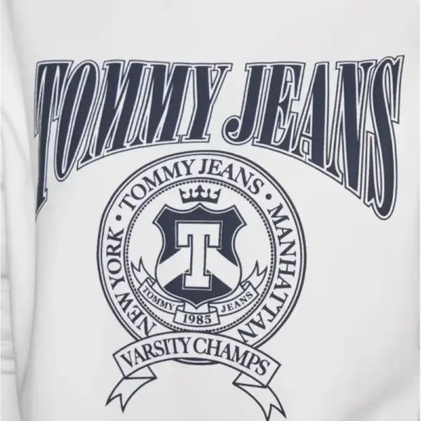 Tommy Hilfiger - Γυναικείο Φούτερ Varsity Loose Fit DW0DW15058-YBR Λευκό DW0DW15058-YBR