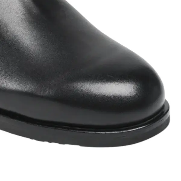 Tommy Hilfiger - Δερμάτινα Γυναικεία Th Hardware On Belt Flat Boot FW0FW05967-BDS Μαύρο FW0FW05967-BDS