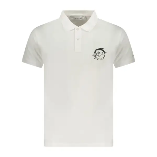Trussardi Jeans - Ανδρικό T-Shirt Polo Beachwear TRU25MPL01-01WHIT Λευκό TRU25MPL01-01WHIT