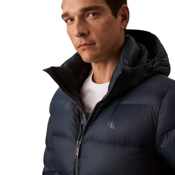 Calvin Klein - Ανδρικό Αδιάβροχο Χειμωνιάτικο Μπουφάν Super Lightweight Nylon Zip Off Hoo LV04RC518G-PPK Μπλε LV04RC518G-PPK