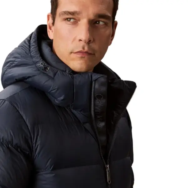 Calvin Klein - Ανδρικό Αδιάβροχο Χειμωνιάτικο Μπουφάν Super Lightweight Nylon Zip Off Hoo LV04RC518G-PPK Μπλε LV04RC518G-PPK