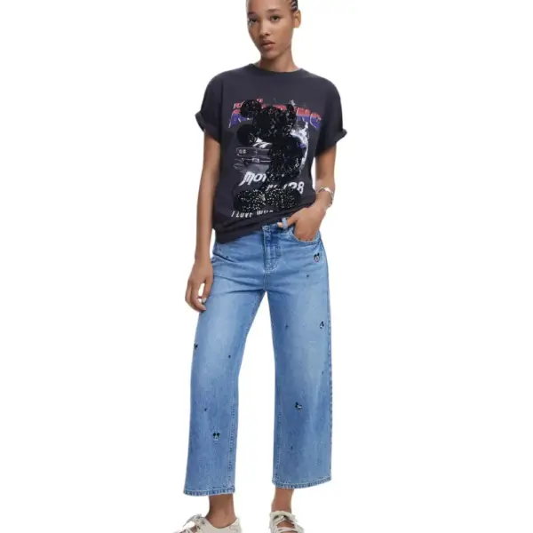 Desigual - Γυναικεία T-Shirt Mickey Regular Fit 25WWTK56-2006 Γκρι 25WWTK56-2006