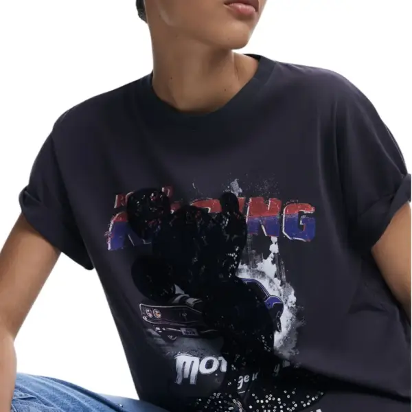 Desigual - Γυναικεία T-Shirt Mickey Regular Fit 25WWTK56-2006 Γκρι 25WWTK56-2006