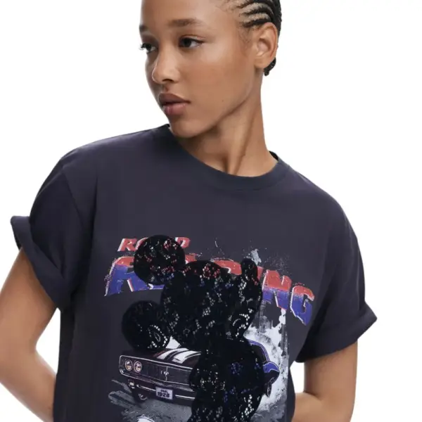 Desigual - Γυναικεία T-Shirt Mickey Regular Fit 25WWTK56-2006 Γκρι 25WWTK56-2006