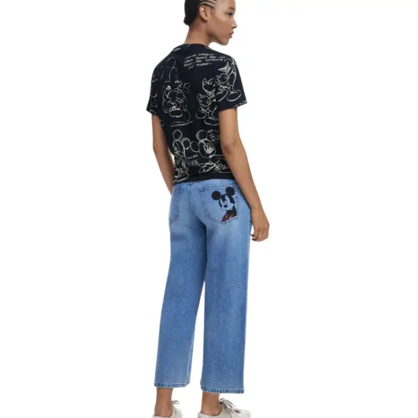 Desigual - Γυναικεία T-Shirt Mickey Sketch Loose Fit 25WWTK03-2000 Μαύρο 25WWTK03-2000