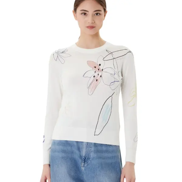 Desigual - Γυναικεία Μπλούζα Arty Regular Fit 25WWJF33-1000 Λευκό