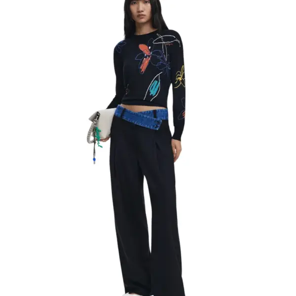 Desigual - Γυναικεία Μπλούζα Arty Regular Fit 25WWJF33-2000 Μαύρο 25WWJF33-2000