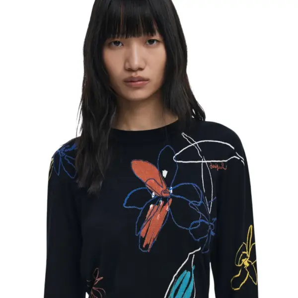 Desigual - Γυναικεία Μπλούζα Arty Regular Fit 25WWJF33-2000 Μαύρο 25WWJF33-2000