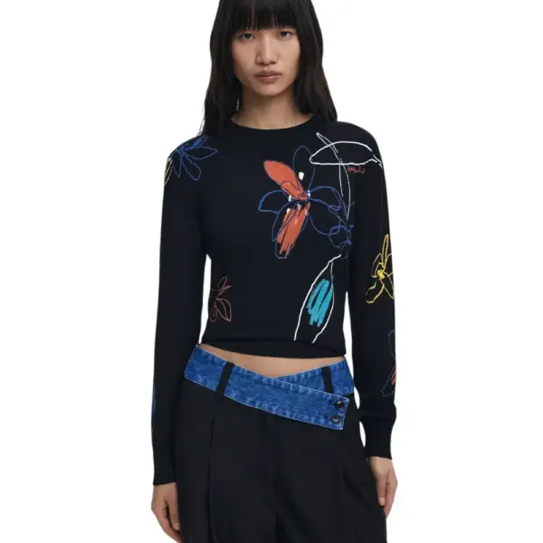 Desigual - Γυναικεία Μπλούζα Arty Regular Fit 25WWJF33-2000 Μαύρο