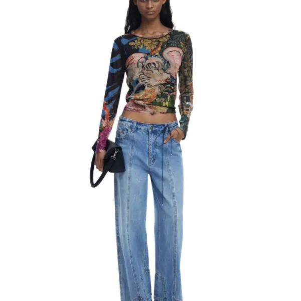 Desigual - Γυναικεία Μπλούζα Dragon Lacroix Slim Fit 25WWTK39-5028 Πολύχρωμο 25WWTK39-5028