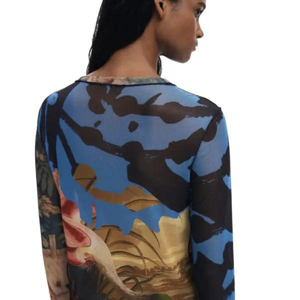 Desigual - Γυναικεία Μπλούζα Dragon Lacroix Slim Fit 25WWTK39-5028 Πολύχρωμο 25WWTK39-5028