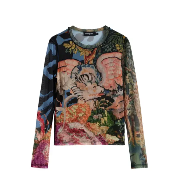 Desigual - Γυναικεία Μπλούζα Dragon Lacroix Slim Fit 25WWTK39-5028 Πολύχρωμο 25WWTK39-5028