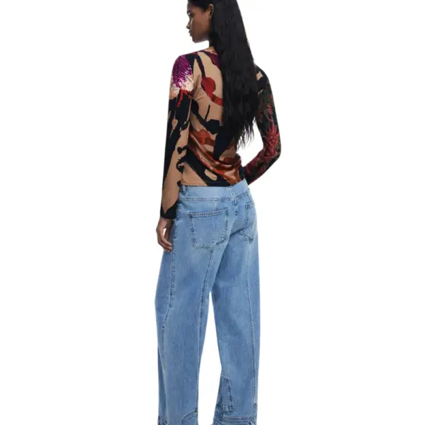 Desigual - Γυναικεία Μπλούζα Japon Lacroix Regular Fit 25WWTK38-3035 Μπεζ 25WWTK38-3035