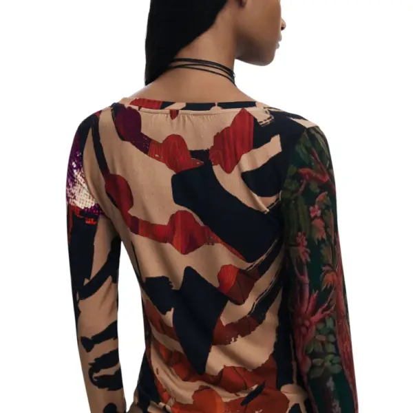 Desigual - Γυναικεία Μπλούζα Japon Lacroix Regular Fit 25WWTK38-3035 Μπεζ 25WWTK38-3035