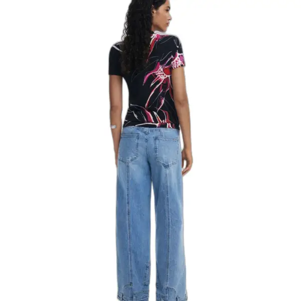 Desigual - Γυναικεία Μπλούζα Lala Regular Fit 25WWTK16-2000 Μαύρο 25WWTK16-2000