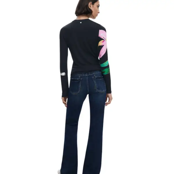 Desigual - Γυναικεία Μπλούζα Lena Regular Fit 25WWTK32-2000 Μαύρο 25WWTK32-2000