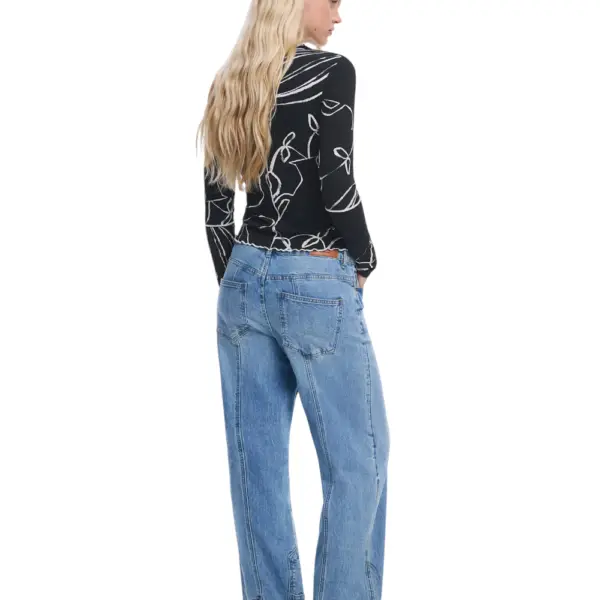 Desigual - Γυναικεία Μπλούζα Londres Regular Fit 25WWTK49-2000 Μαύρο 25WWTK49-2000