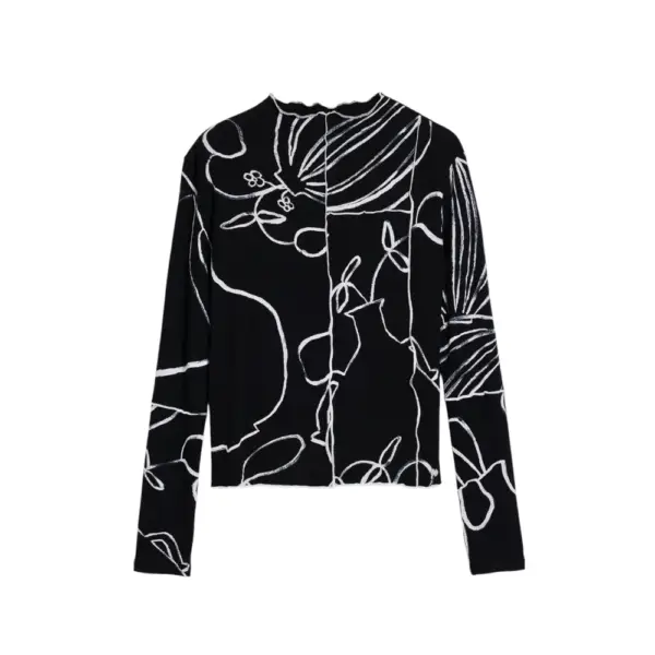 Desigual - Γυναικεία Μπλούζα Londres Regular Fit 25WWTK49-2000 Μαύρο 25WWTK49-2000