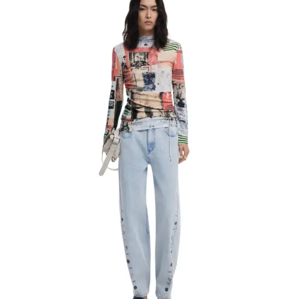 Desigual - Γυναικεία Μπλούζα Montreal Regular Fit 25WWJF39-9019 Πολύχρωμο 25WWJF39-9019